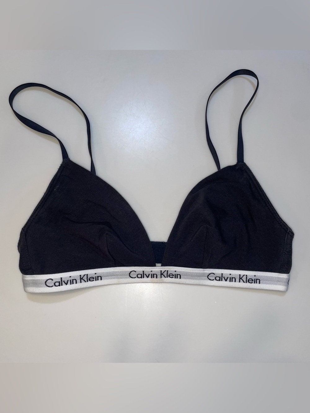 Calvin Klein Black Bralette with White Elastic Trim
